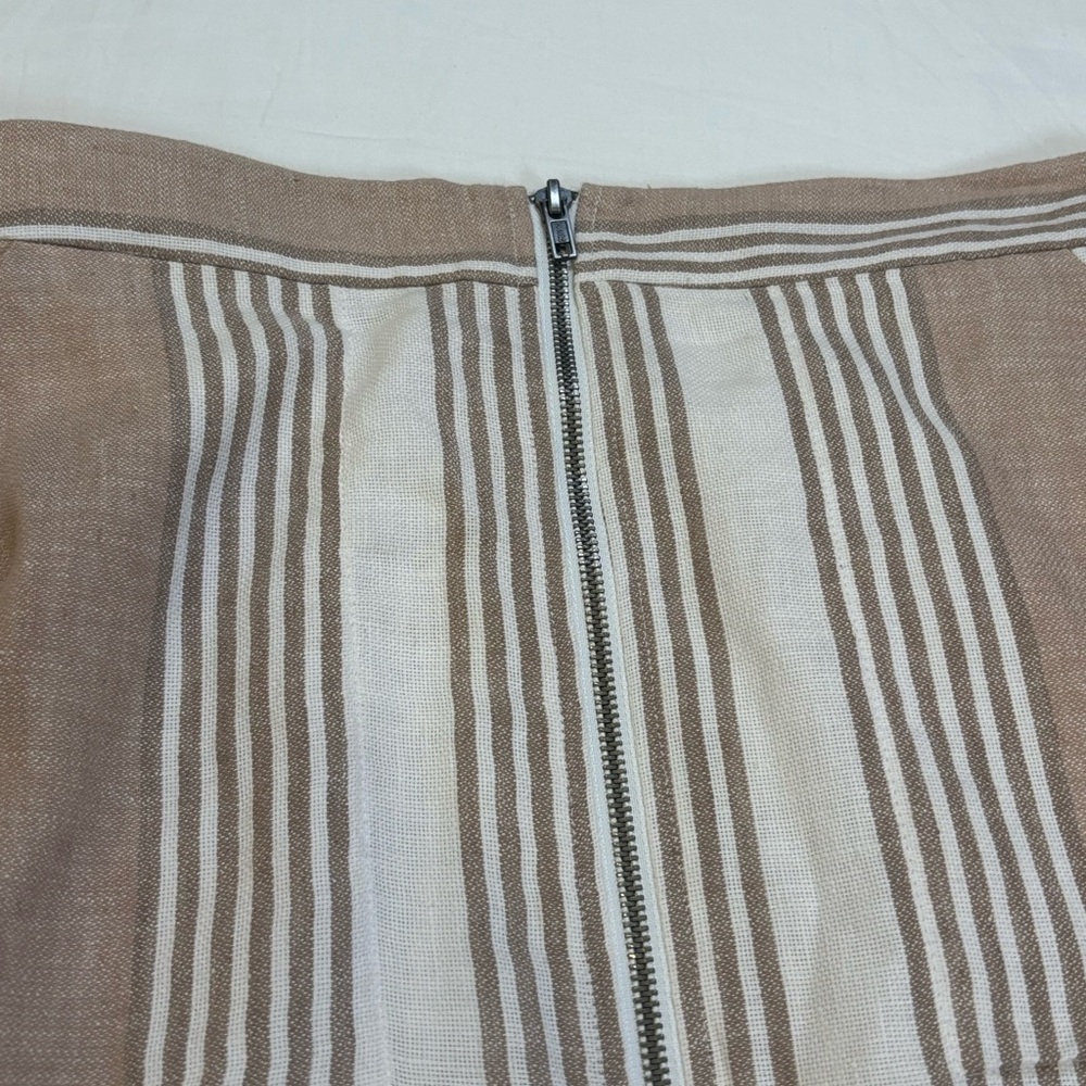 BCBGeneration Beige and White Striped Midi Skirt - Picture 4 of 8